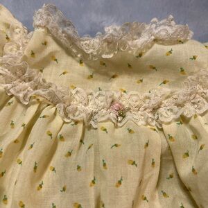 Original 1985 Cabbage Patch Yellow Rosebud Lace Dress Gown Vintage